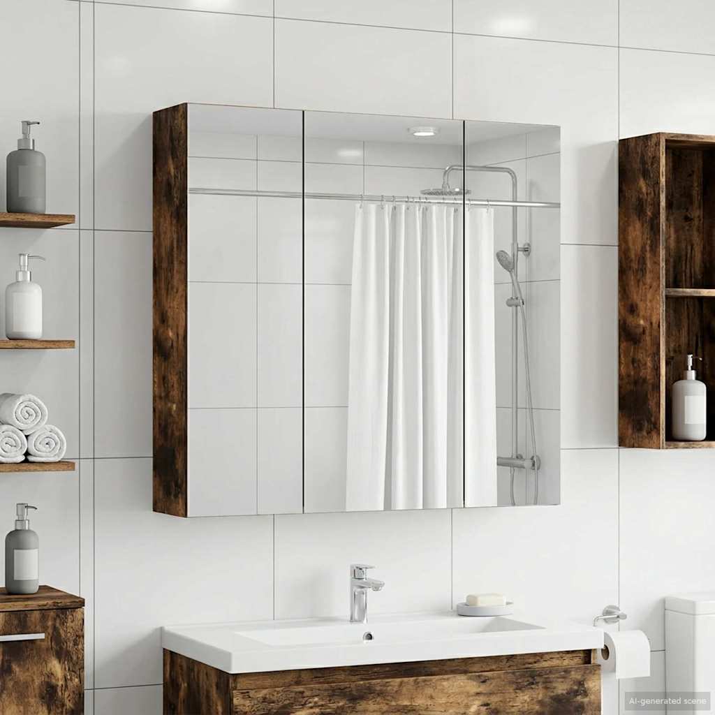 Badkamer spiegelkast Gerookt eiken 70 x 14,5 x 70 cm