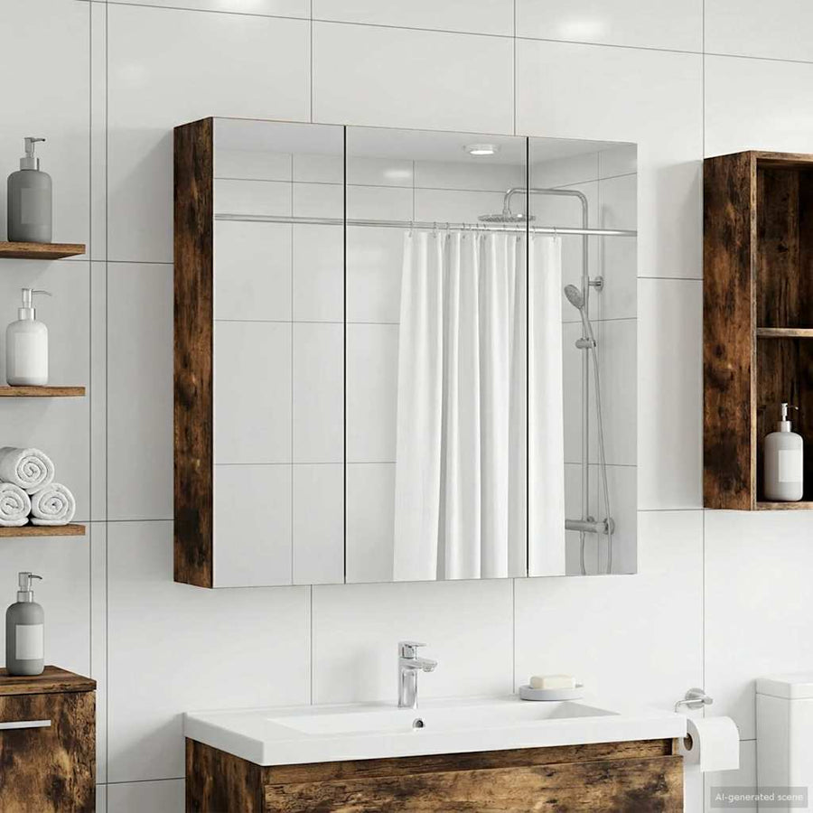 Badkamer spiegelkast Gerookt eiken 70 x 14,5 x 70 cm