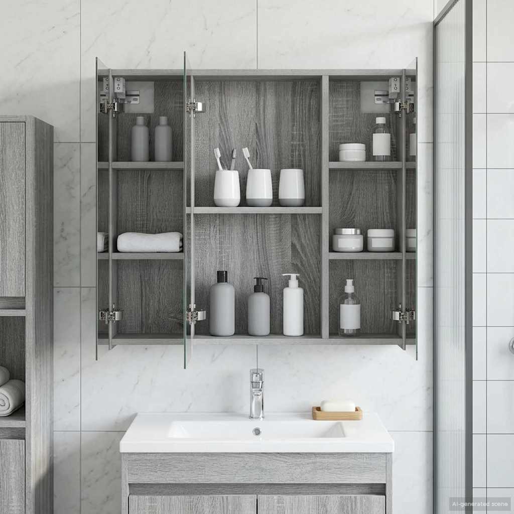 Badkamer spiegelkast Grijs Sonoma 70 x 14,5 x 70 cm
