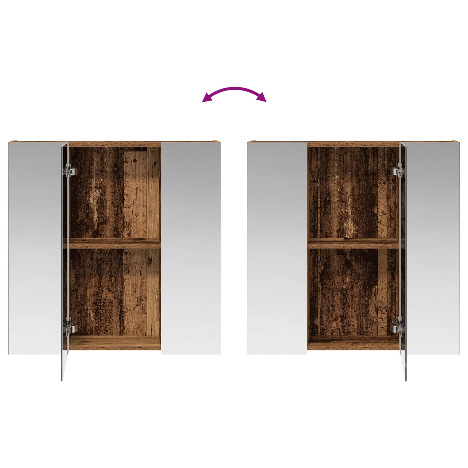 Badkamer spiegelkast Oudhout 70 x 14,5 x 70 cm Bewerkt hout