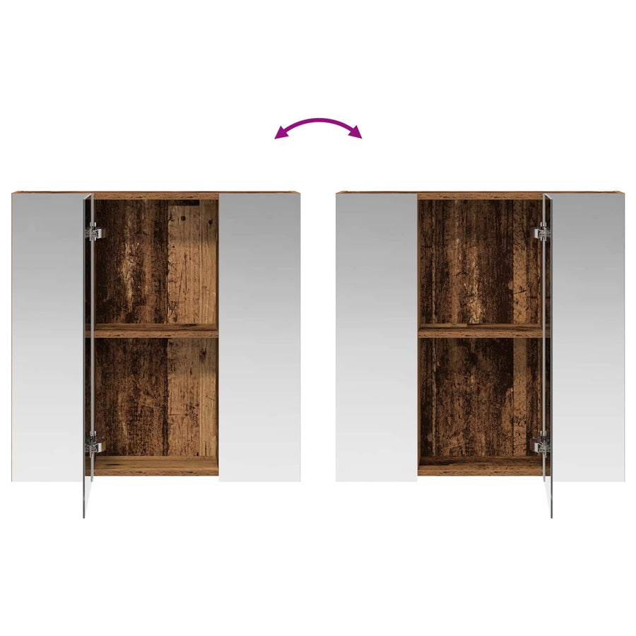Badkamer spiegelkast Oudhout 70 x 14,5 x 70 cm Bewerkt hout