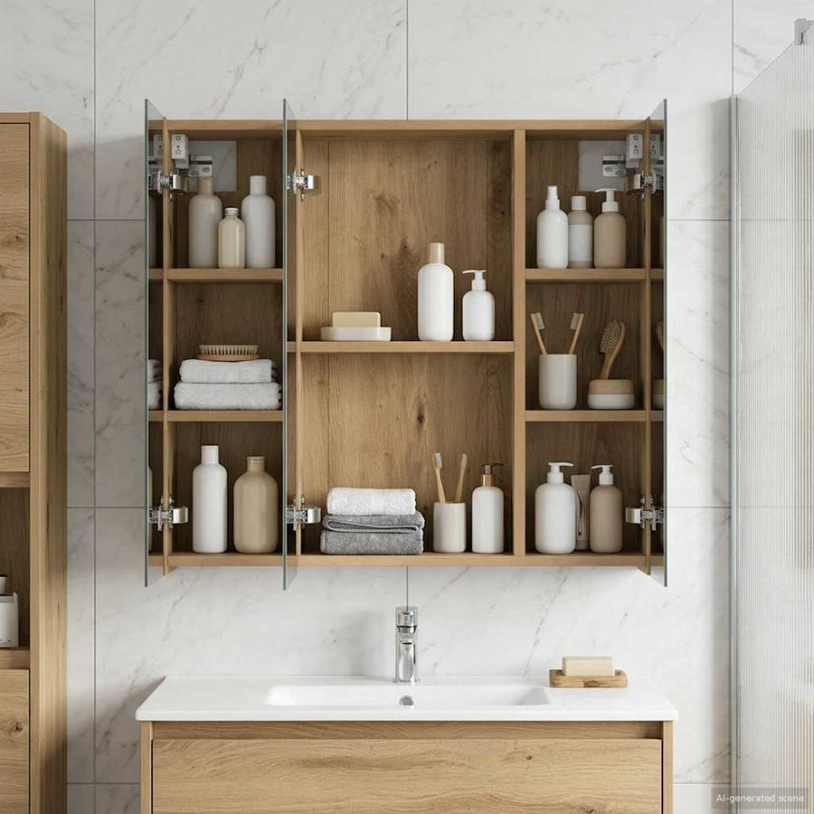 Badkamer spiegelkast Ambachtelijk eiken 70 x 14,5 x 70 cm