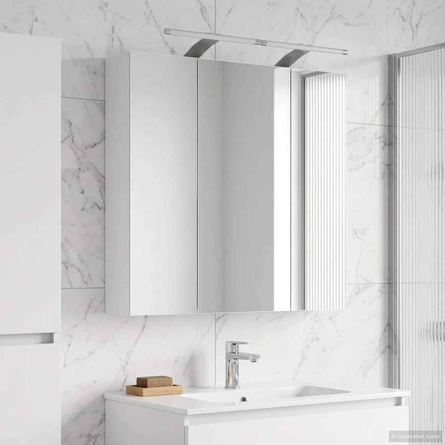 Badkamer spiegelkast voor Wit 70 x 14,5 x 70 cm Bewerkt hout