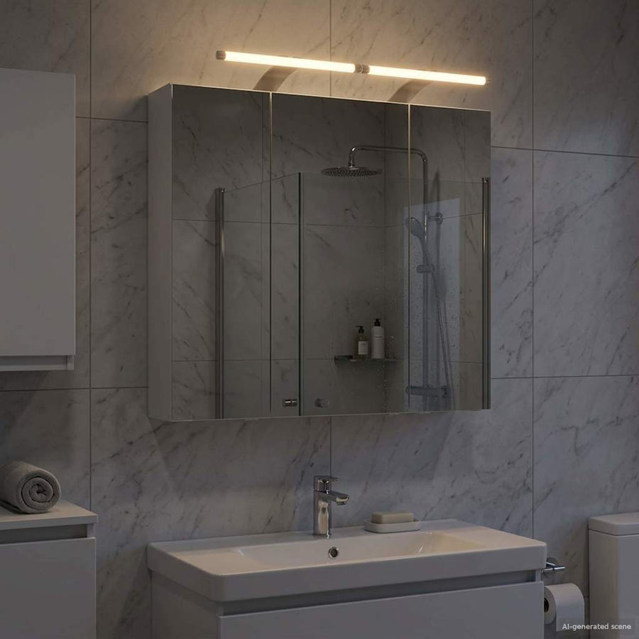 Badkamer spiegelkast voor Wit 70 x 14,5 x 70 cm Bewerkt hout