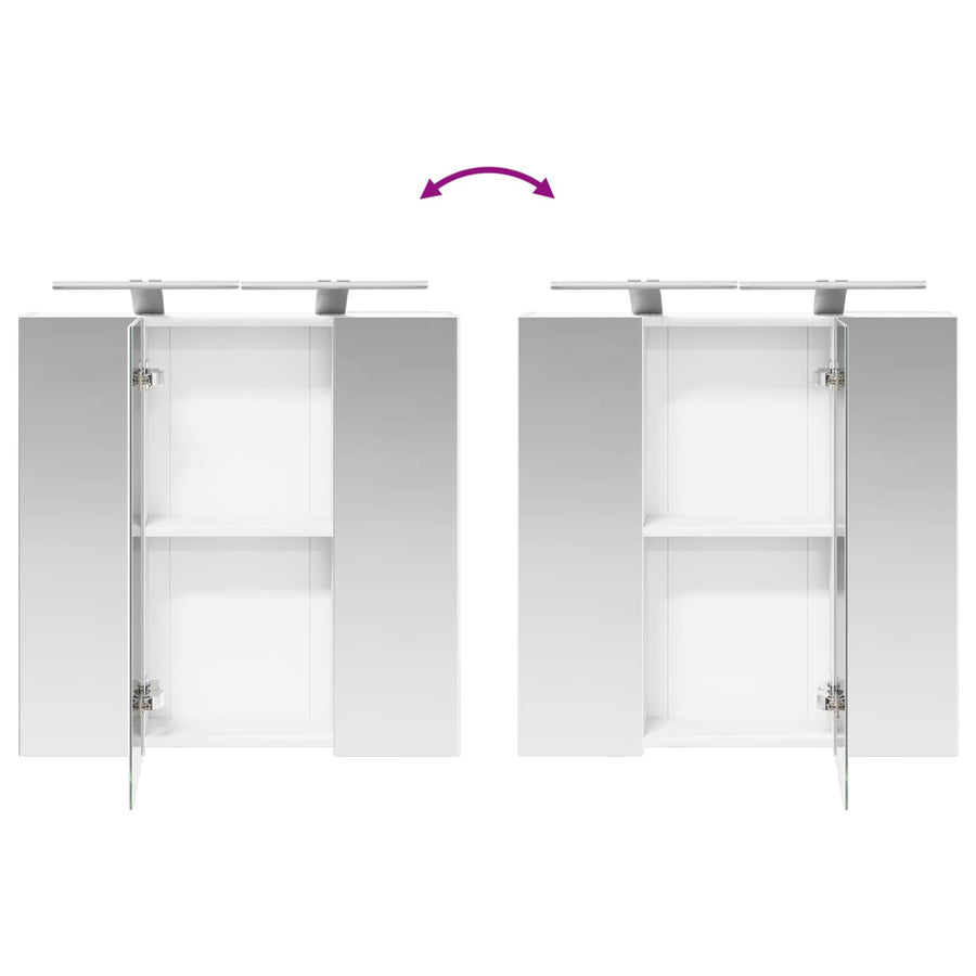 Badkamer spiegelkast voor Wit 70 x 14,5 x 70 cm Bewerkt hout
