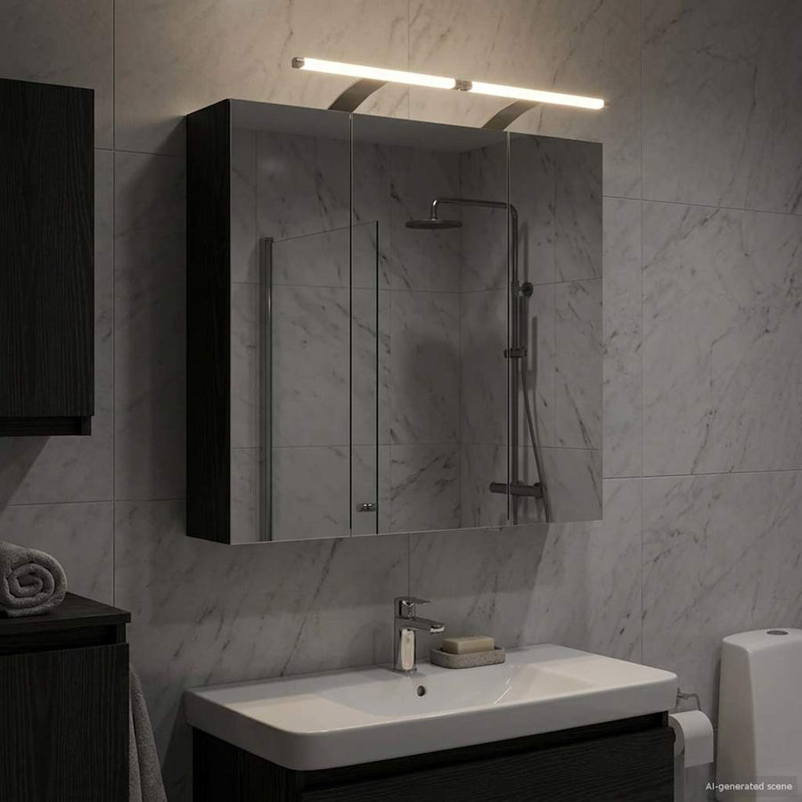 Badkamer spiegelkast Zwart Eiken 70 x 14,5 x 70 cm Bewerkt hout
