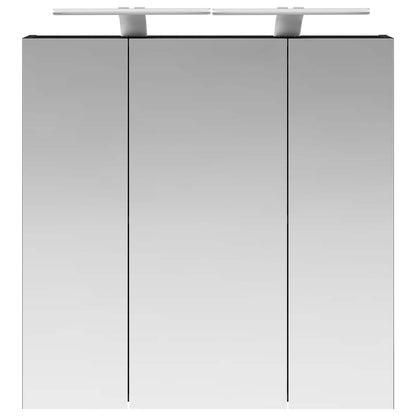 Badkamer spiegelkast Zwart Eiken 70 x 14,5 x 70 cm Bewerkt hout