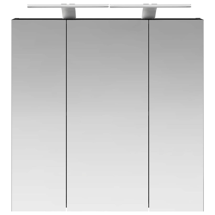 Badkamer spiegelkast Zwart Eiken 70 x 14,5 x 70 cm Bewerkt hout