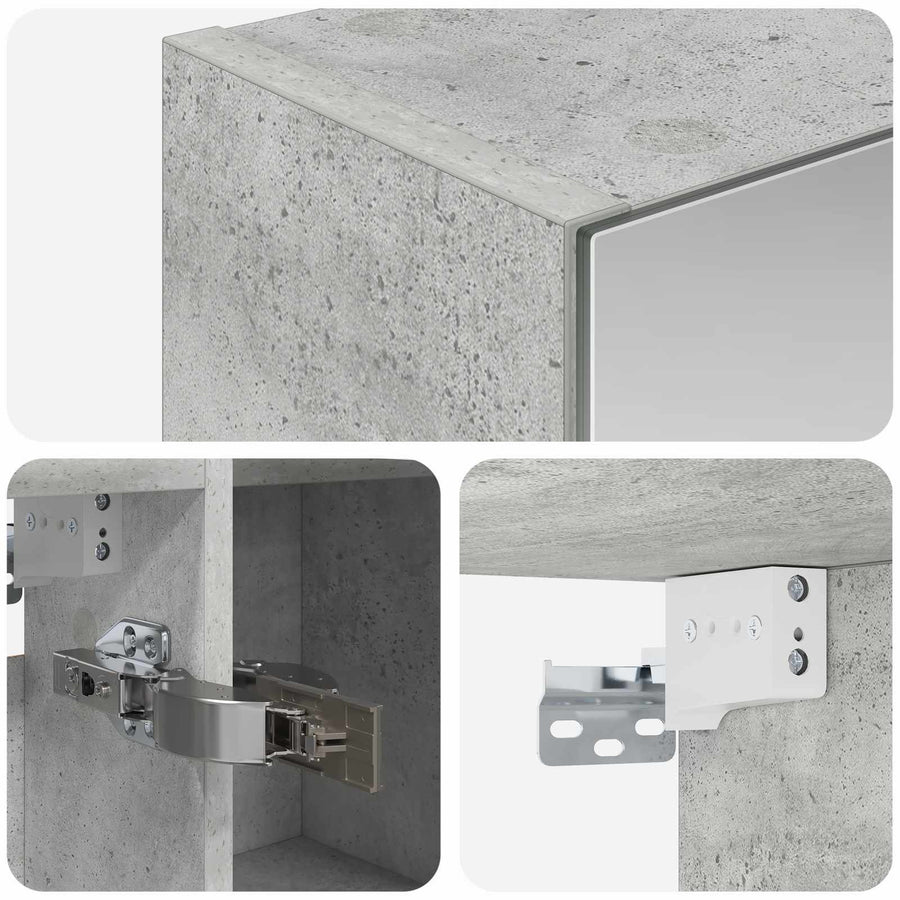 Badkamer spiegelkast Beton Grijs 70 x 14,5 x 70 cm Bewerkt hout