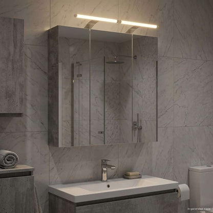 Badkamer spiegelkast Beton Grijs 70 x 14,5 x 70 cm Bewerkt hout