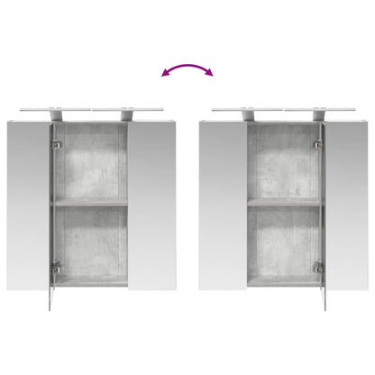 Badkamer spiegelkast Beton Grijs 70 x 14,5 x 70 cm Bewerkt hout