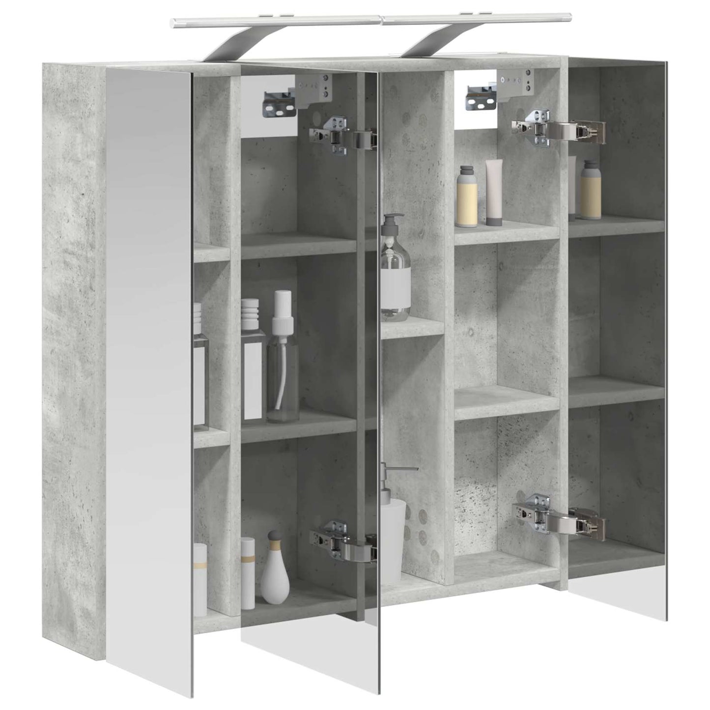 Badkamer spiegelkast Beton Grijs 70 x 14,5 x 70 cm Bewerkt hout