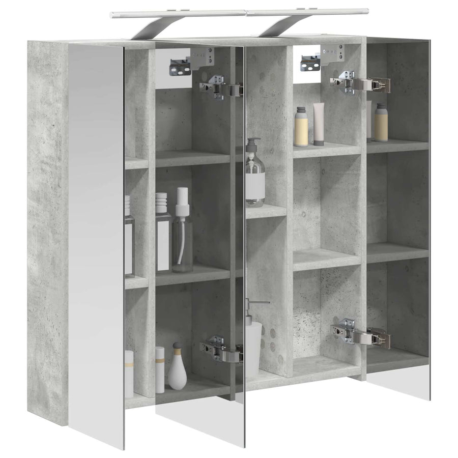 Badkamer spiegelkast Beton Grijs 70 x 14,5 x 70 cm Bewerkt hout