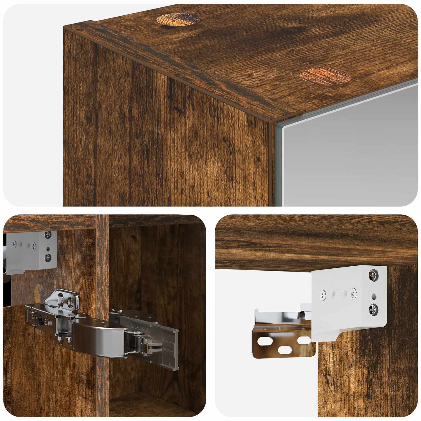 Badkamer spiegelkast Gerookt eiken 70 x 14,5 x 70 cm