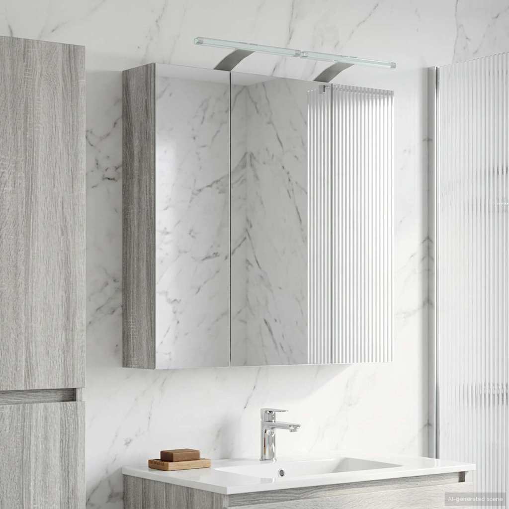 Badkamer spiegelkast Grijs Sonoma 70 x 14,5 x 70 cm