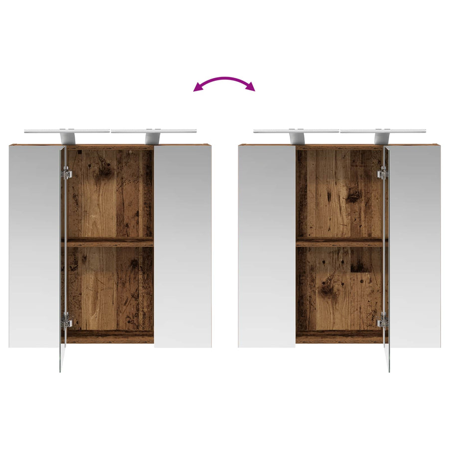 Badkamer spiegelkast Oudhout 70 x 14,5 x 70 cm Bewerkt hout
