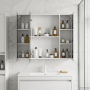 Badkamer spiegelkast 80x14.5x70 cm wit bewerkt hout