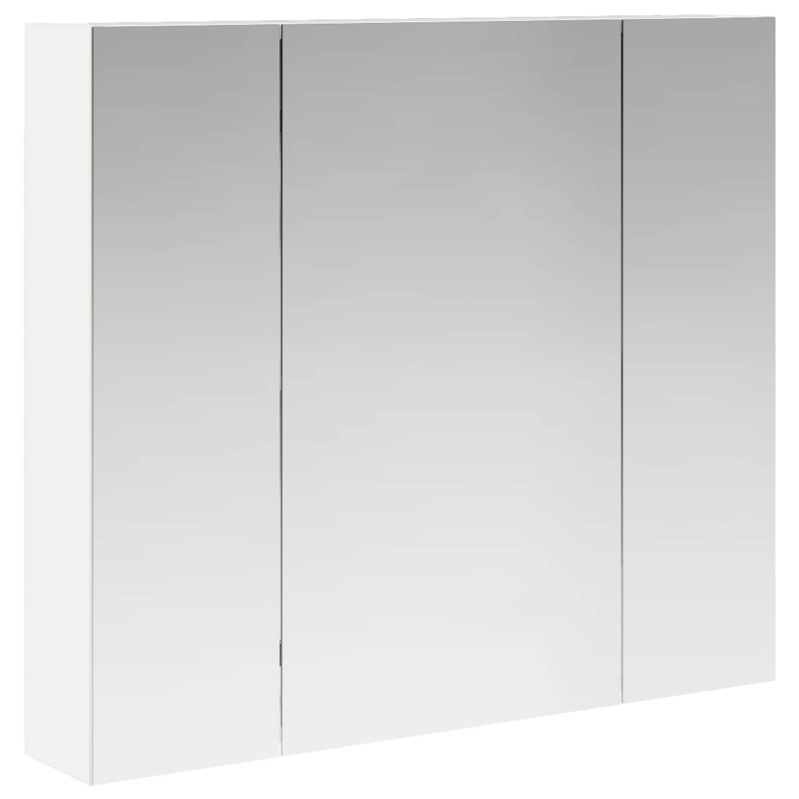 Badkamer spiegelkast Wit 80 x 14.5 x 70 cm Bewerkt hout