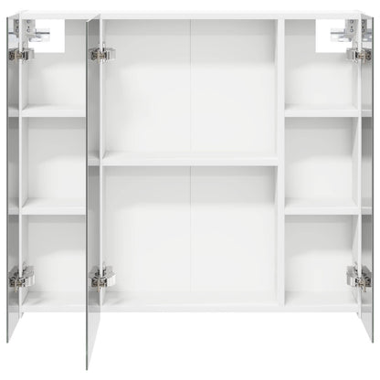Badkamer spiegelkast Wit 80 x 14.5 x 70 cm Bewerkt hout