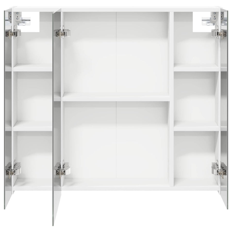Badkamer spiegelkast Wit 80 x 14.5 x 70 cm Bewerkt hout