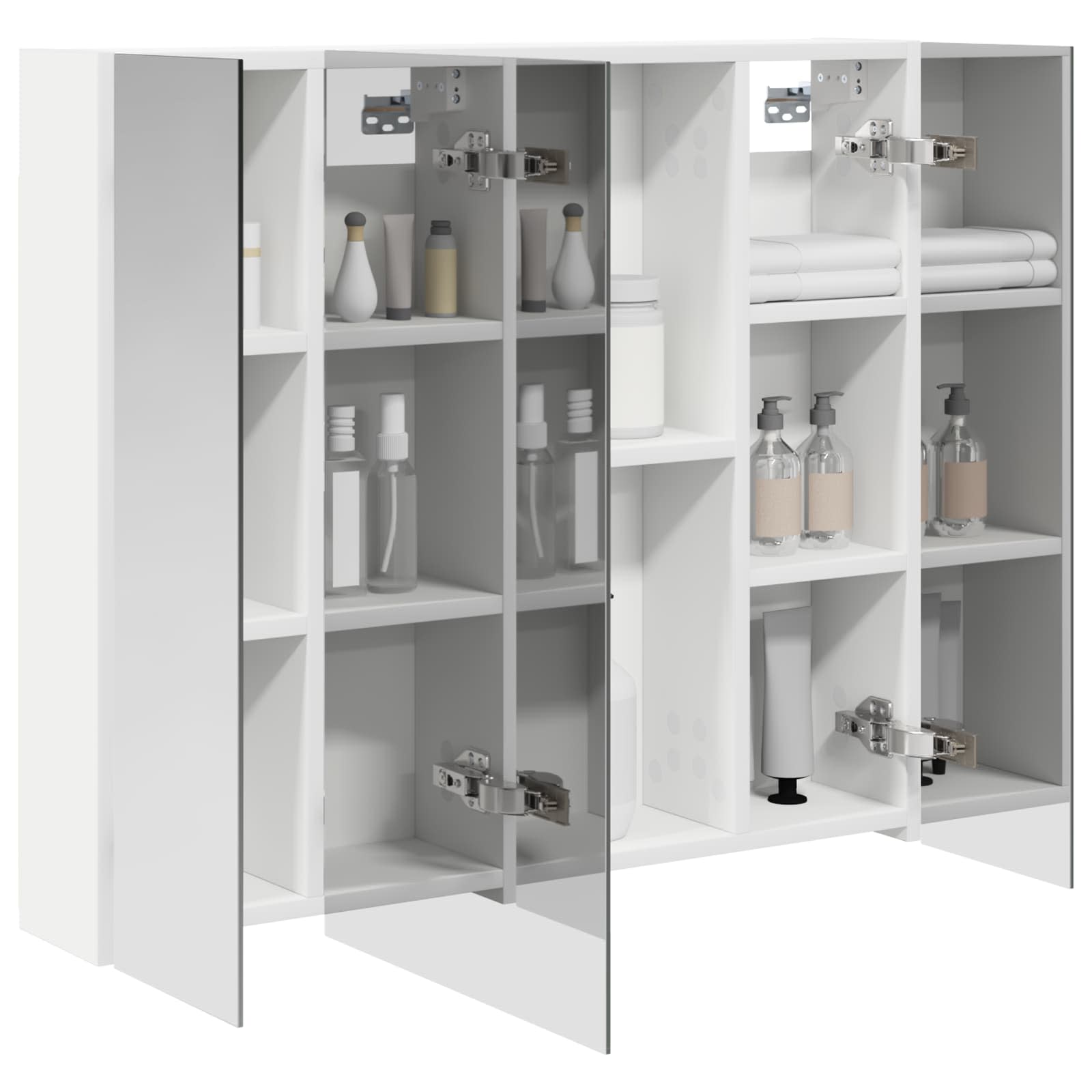 Badkamer spiegelkast Wit 80 x 14.5 x 70 cm Bewerkt hout
