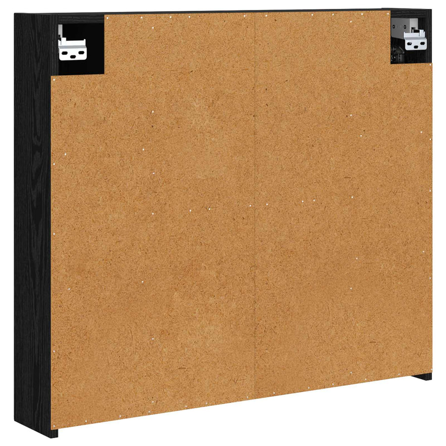 Badkamer spiegelkast Zwart Eiken 80 x 14.5 x 70 cm Bewerkt hout