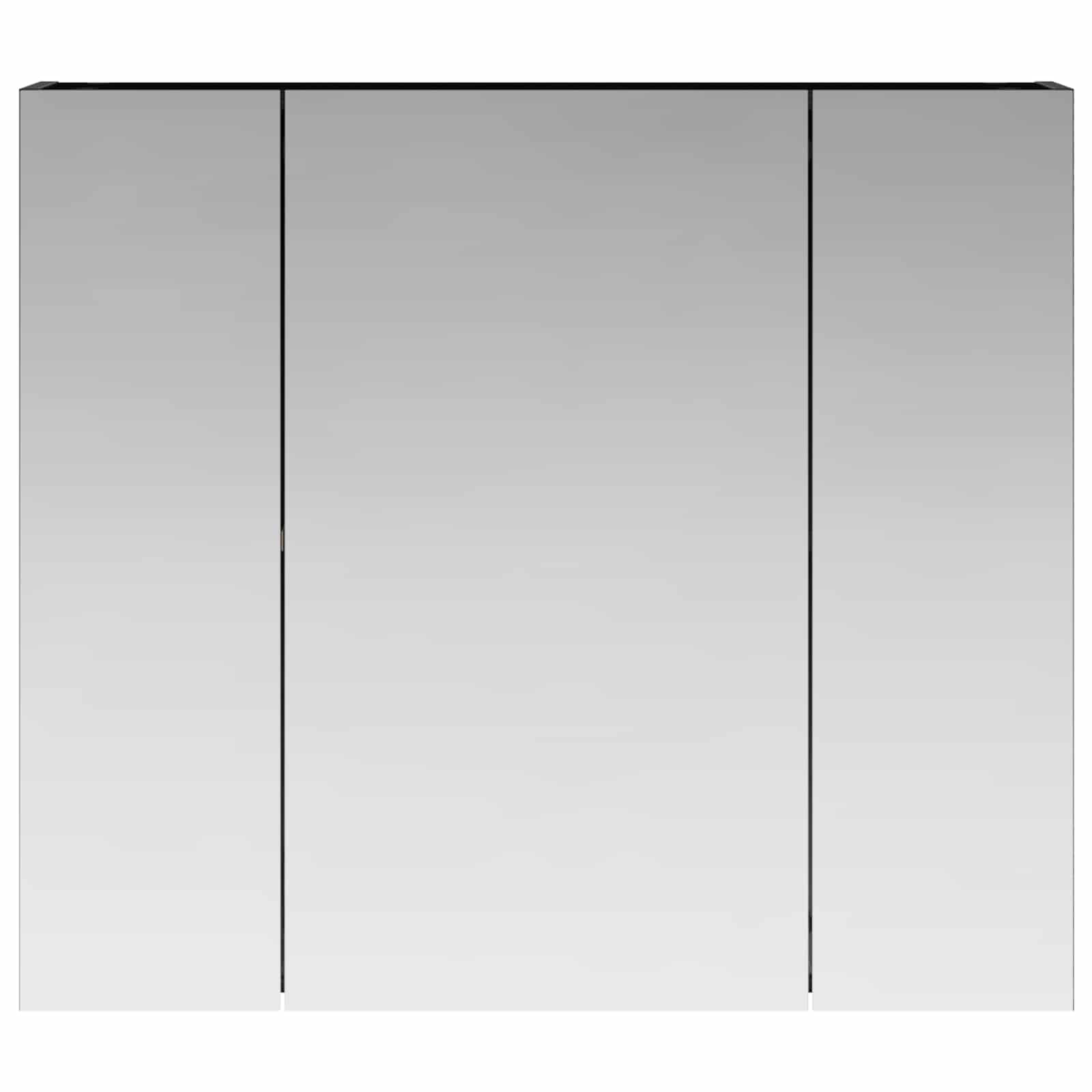 Badkamer spiegelkast Zwart Eiken 80 x 14.5 x 70 cm Bewerkt hout