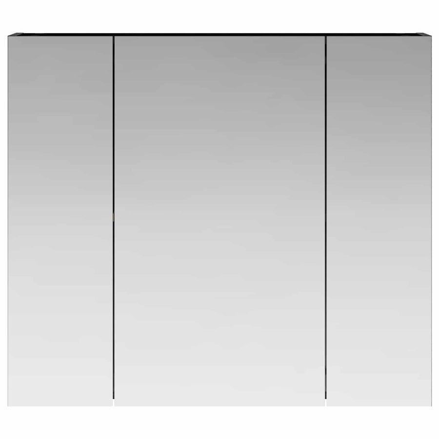 Badkamer spiegelkast Zwart Eiken 80 x 14.5 x 70 cm Bewerkt hout