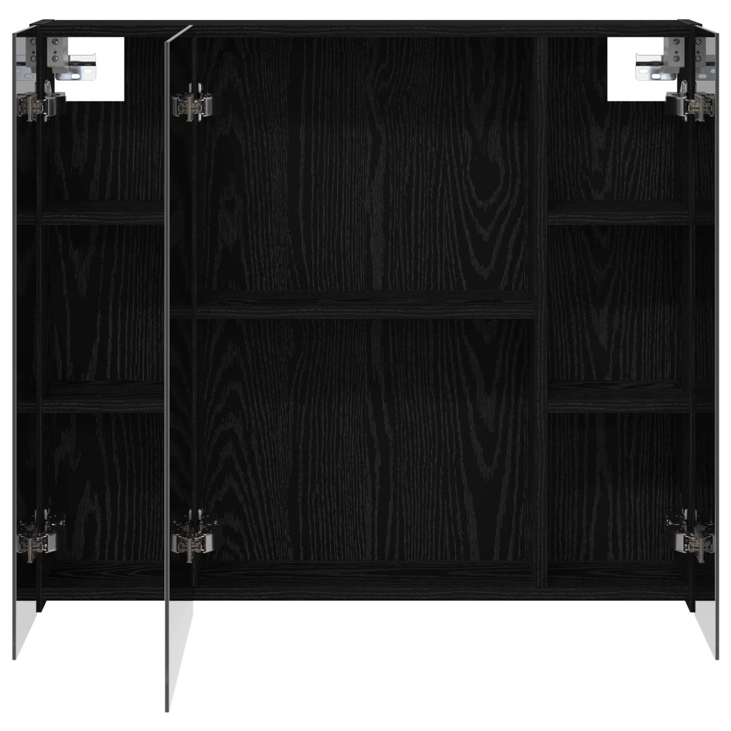 Badkamer spiegelkast Zwart Eiken 80 x 14.5 x 70 cm Bewerkt hout