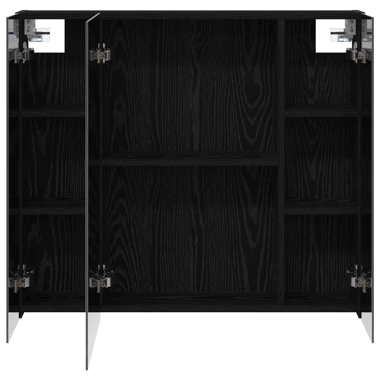 Badkamer spiegelkast Zwart Eiken 80 x 14.5 x 70 cm Bewerkt hout