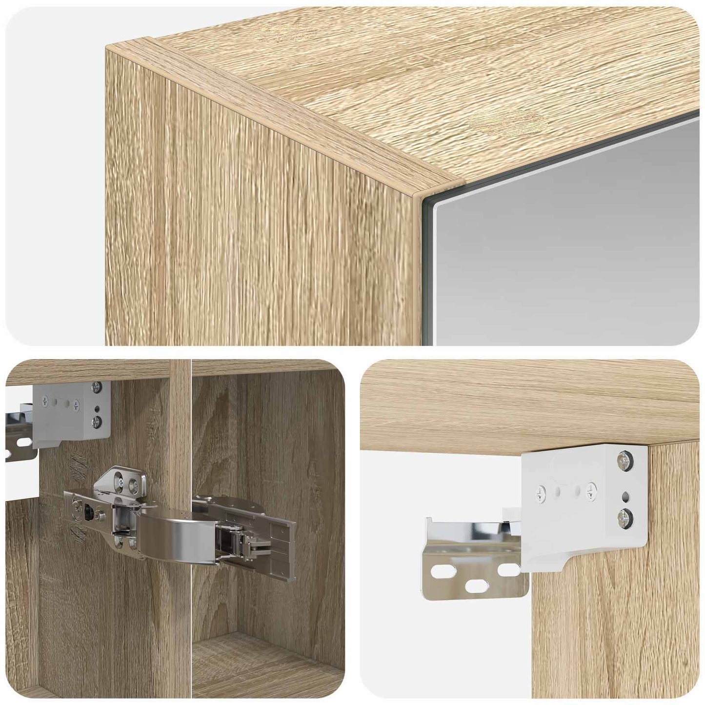 Badkamer spiegelkast met plank Sonoma Eiken 80 x 14.5 x 70 cm