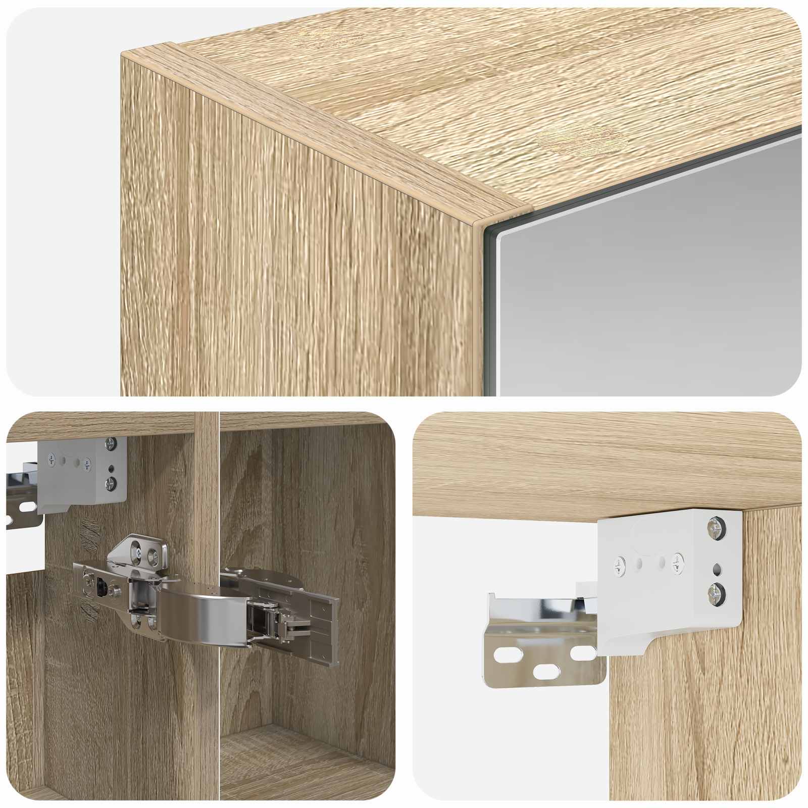 Badkamer spiegelkast met plank Sonoma Eiken 80 x 14.5 x 70 cm
