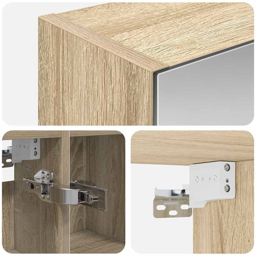 Badkamer spiegelkast met plank Sonoma Eiken 80 x 14.5 x 70 cm