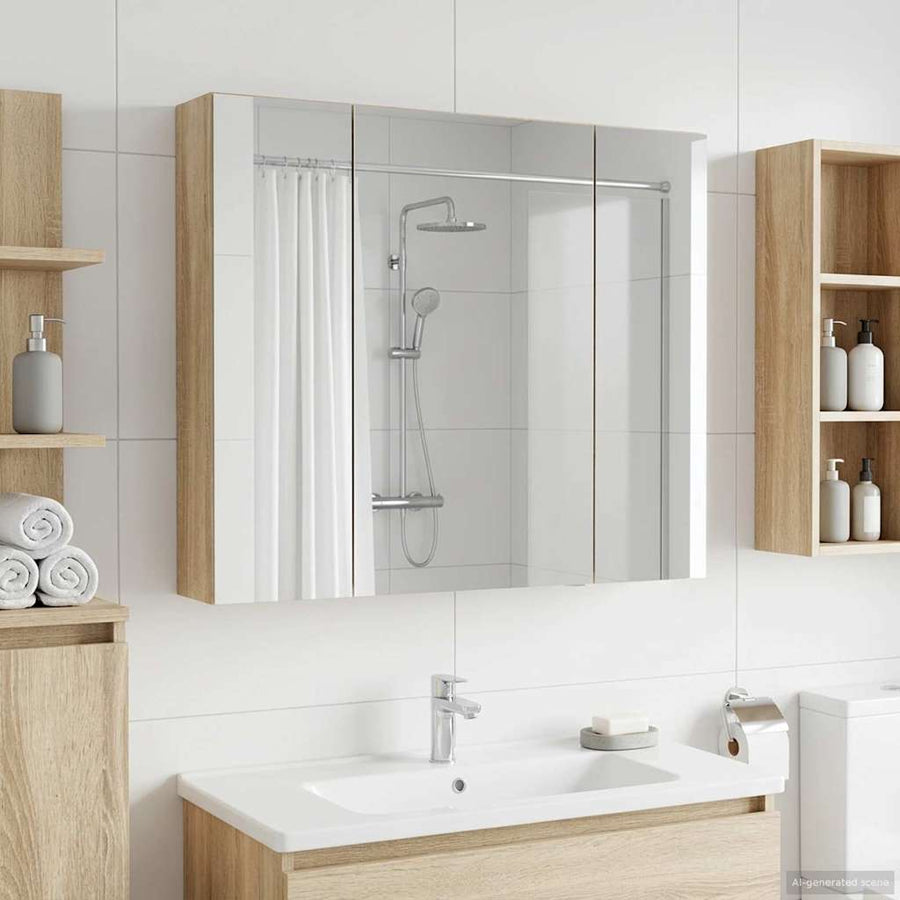 Badkamer spiegelkast met plank Sonoma Eiken 80 x 14.5 x 70 cm
