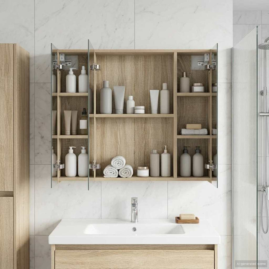 Badkamer spiegelkast met plank Sonoma Eiken 80 x 14.5 x 70 cm