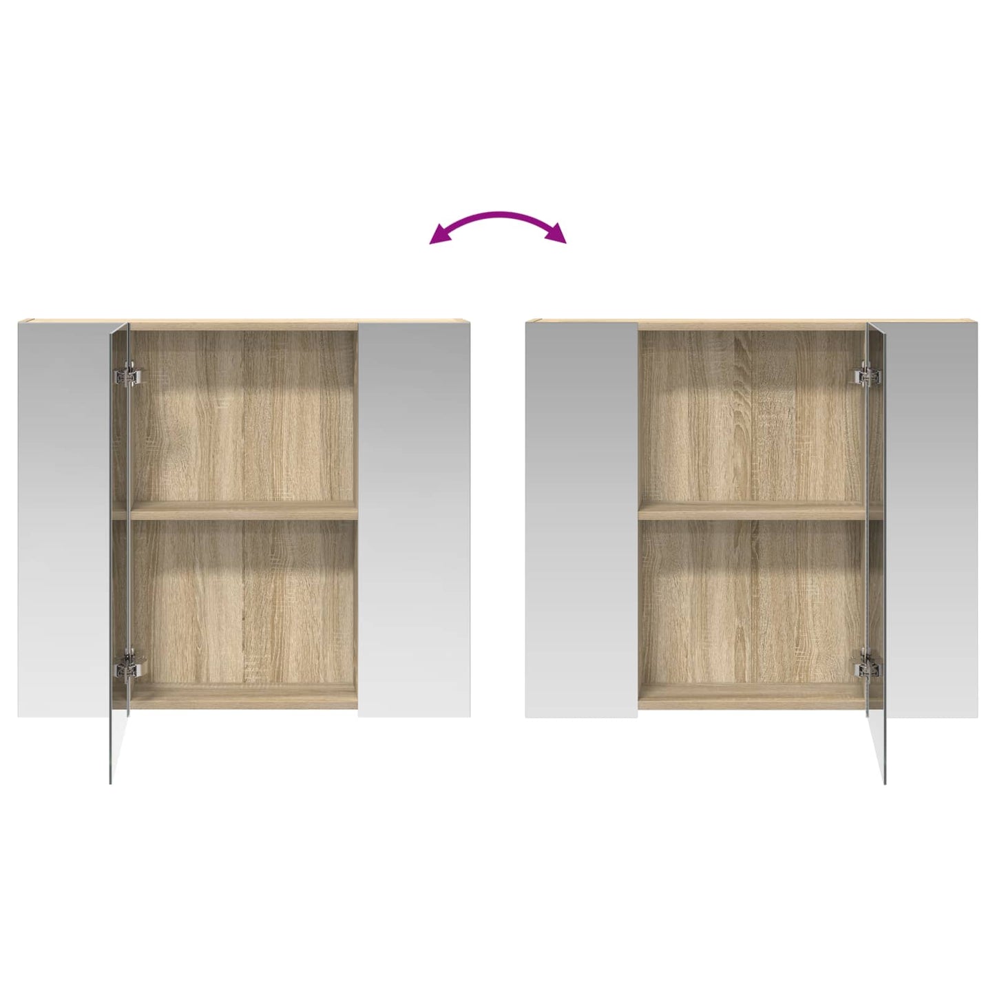 Badkamer spiegelkast met plank Sonoma Eiken 80 x 14.5 x 70 cm