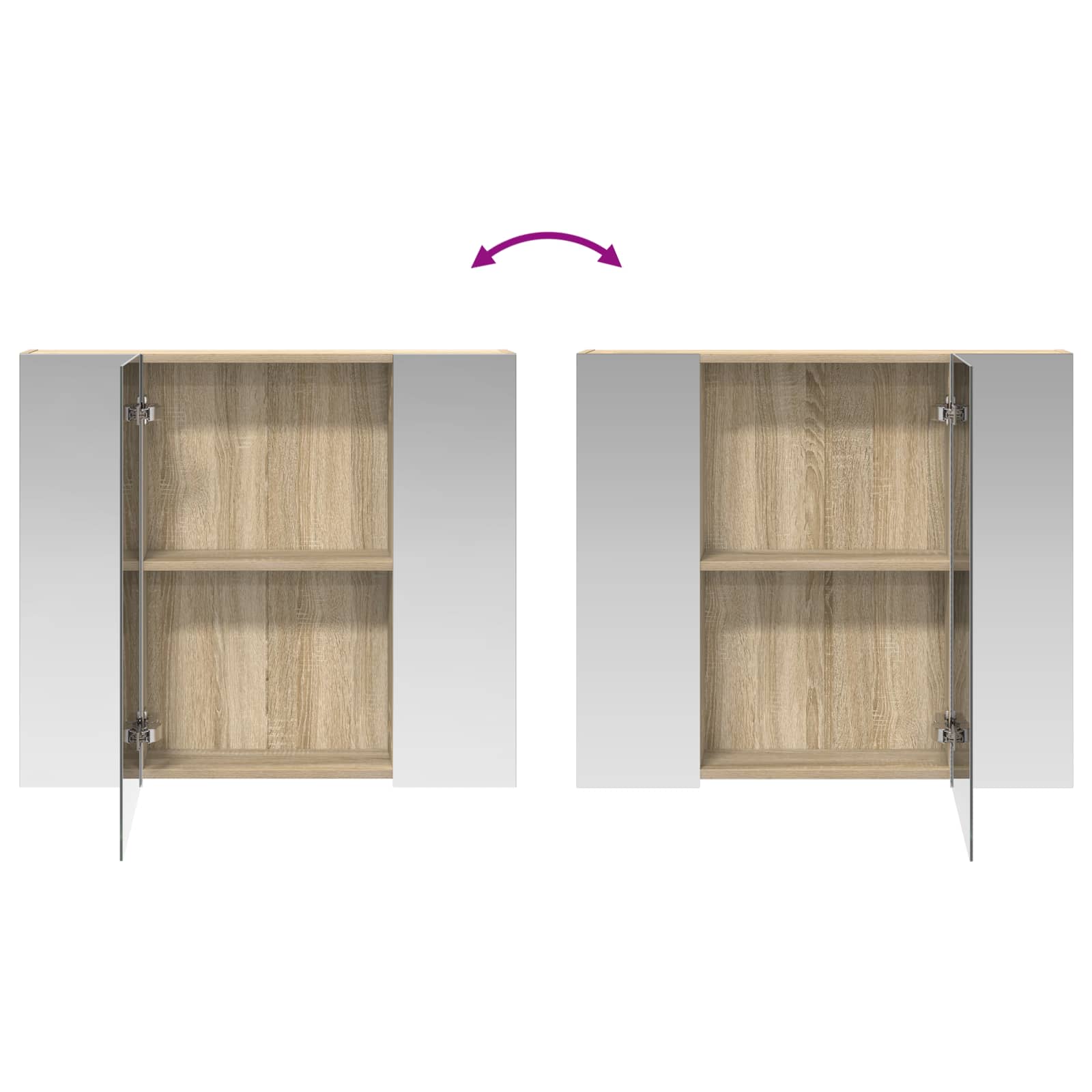 Badkamer spiegelkast met plank Sonoma Eiken 80 x 14.5 x 70 cm