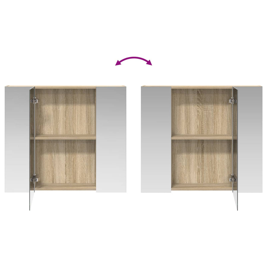 Badkamer spiegelkast met plank Sonoma Eiken 80 x 14.5 x 70 cm