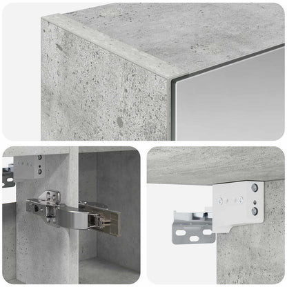 Badkamer spiegelkast Beton Grijs 80 x 14.5 x 70 cm Bewerkt hout
