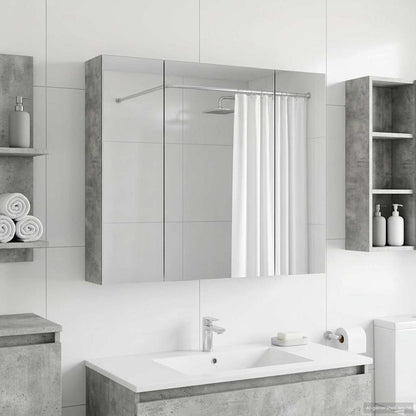 Badkamer spiegelkast Beton Grijs 80 x 14.5 x 70 cm Bewerkt hout