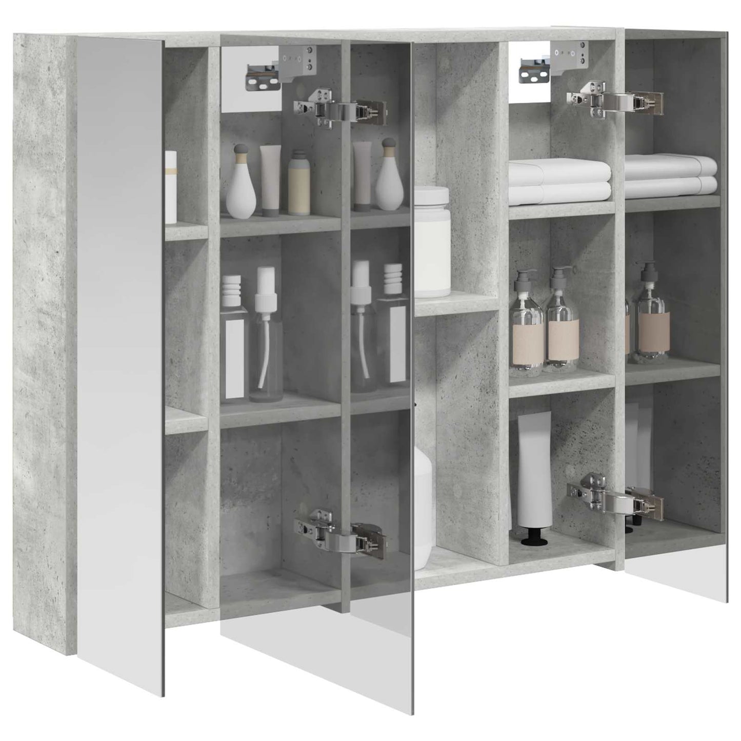 Badkamer spiegelkast Beton Grijs 80 x 14.5 x 70 cm Bewerkt hout