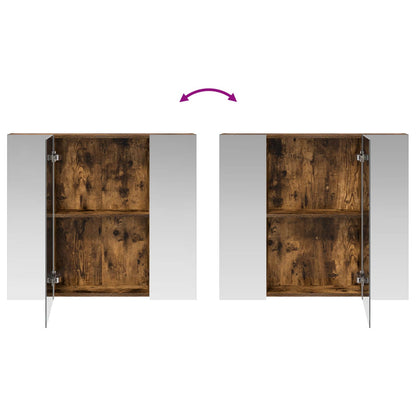 Badkamer spiegelkast met plank Gerookt eiken 80 x 14.5 x 70 cm