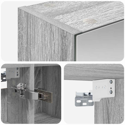 Badkamer spiegelkast met plank Grijs Sonoma 80 x 14.5 x 70 cm