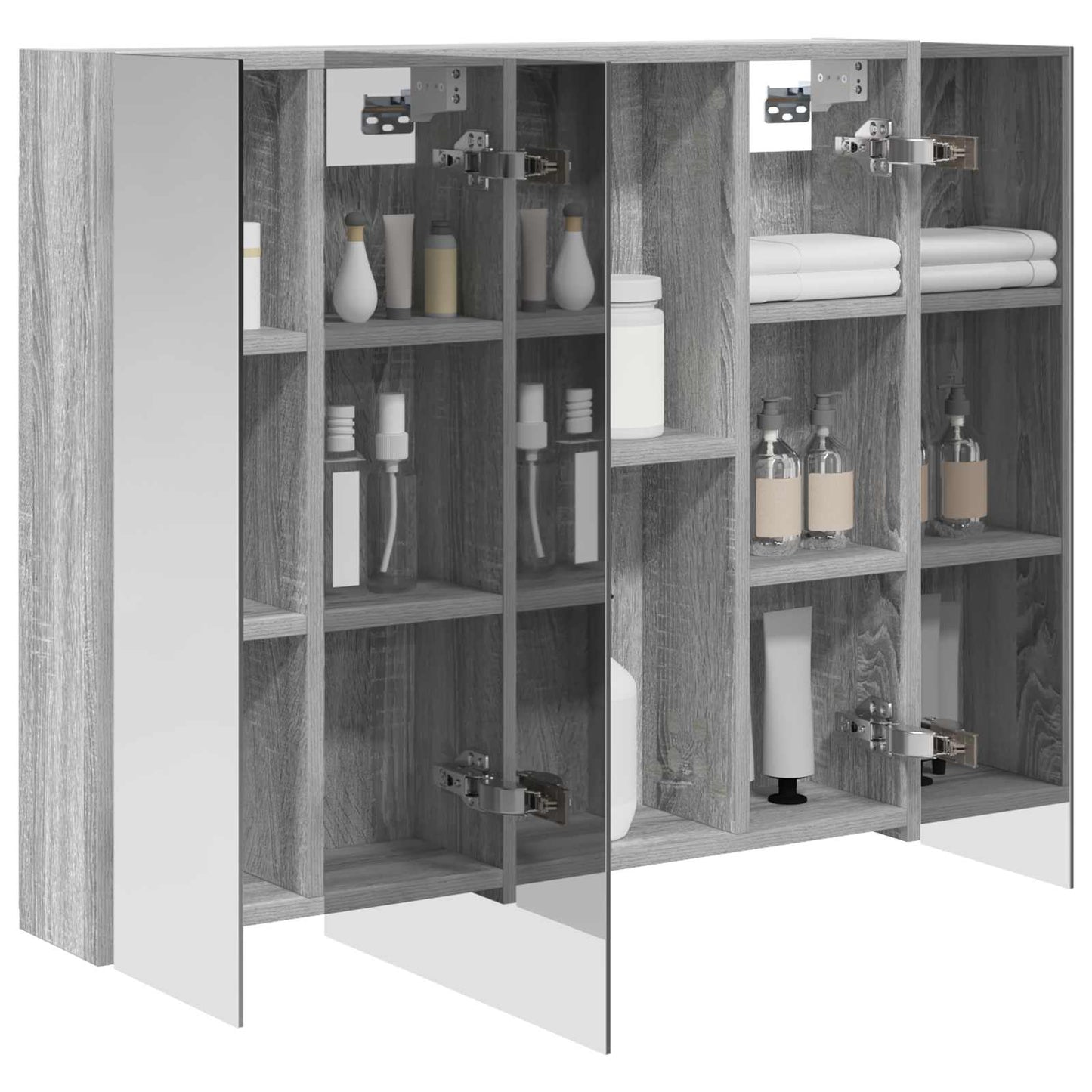 Badkamer spiegelkast met plank Grijs Sonoma 80 x 14.5 x 70 cm