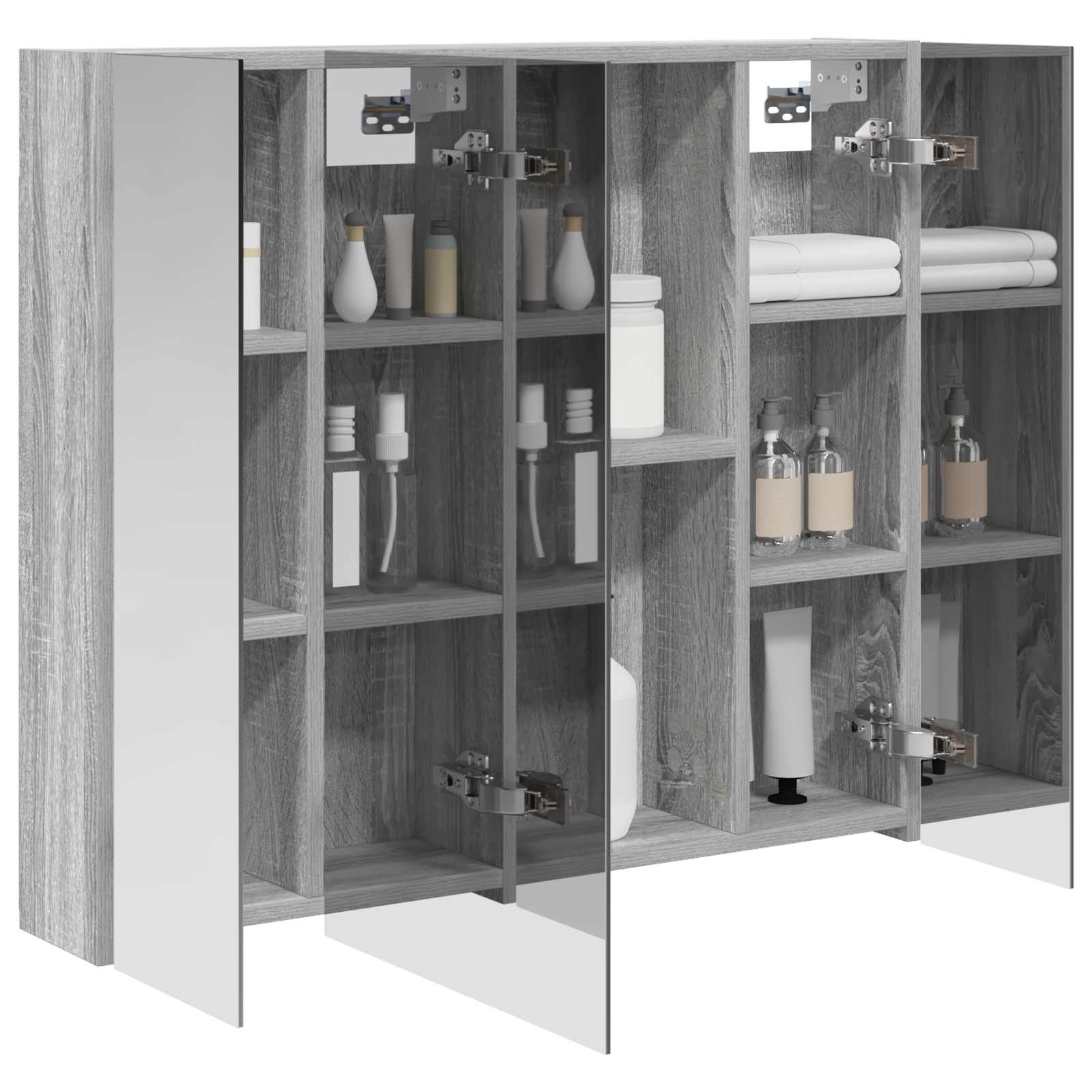 Badkamer spiegelkast met plank Grijs Sonoma 80 x 14.5 x 70 cm