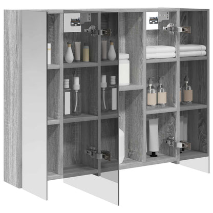 Badkamer spiegelkast met plank Grijs Sonoma 80 x 14.5 x 70 cm