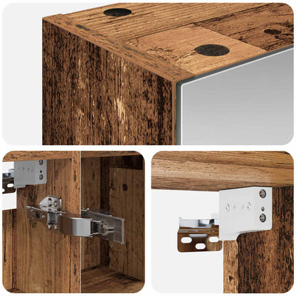 Badkamer spiegelkast Oudhout 80 x 14.5 x 70 cm Bewerkt hout