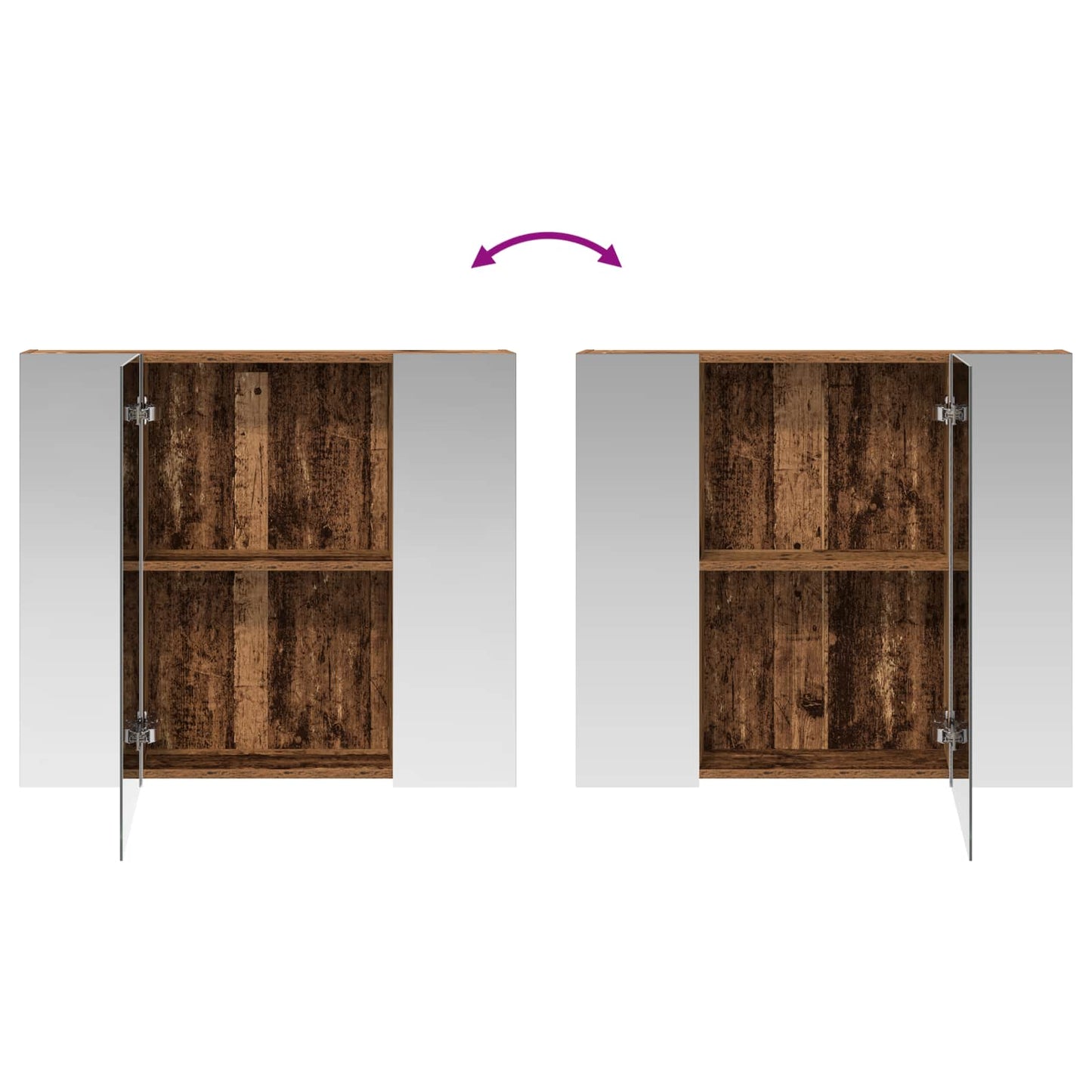 Badkamer spiegelkast Oudhout 80 x 14.5 x 70 cm Bewerkt hout