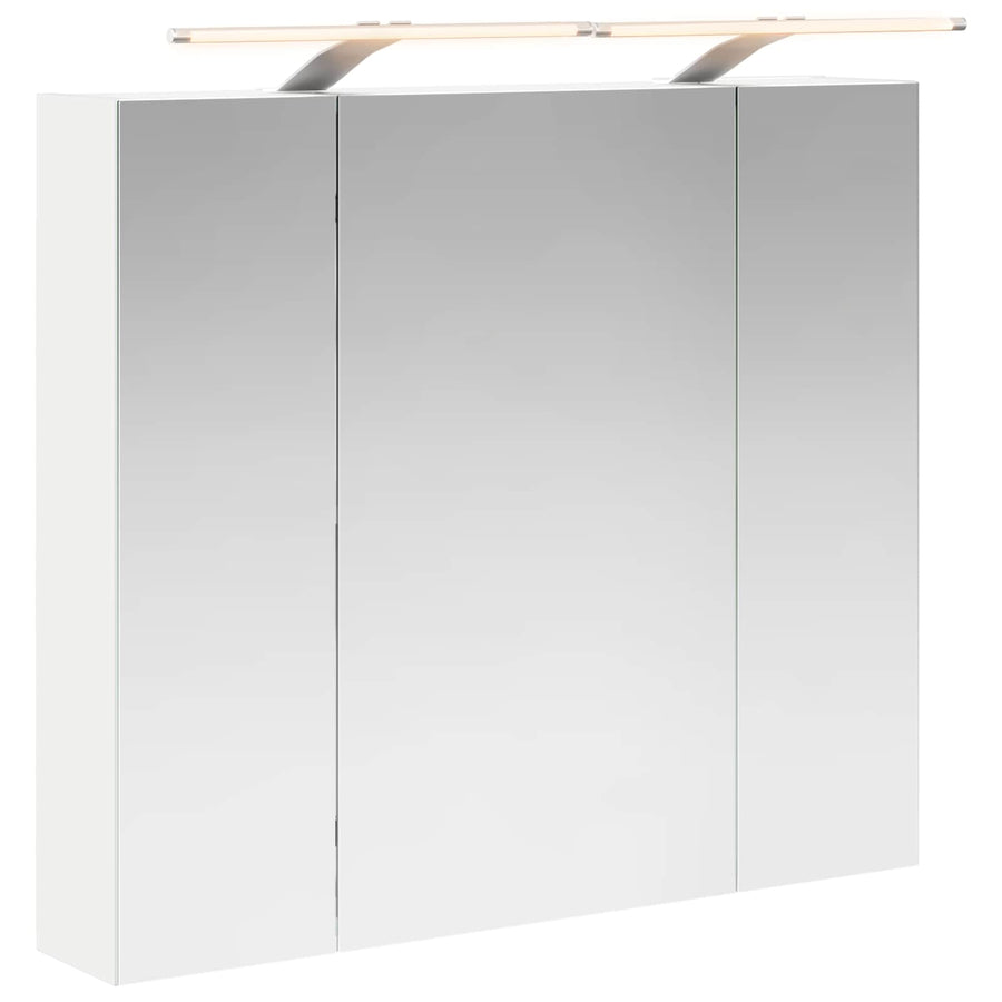 Badkamer spiegelkast Wit 80 x 14.5 x 70 cm Bewerkt hout
