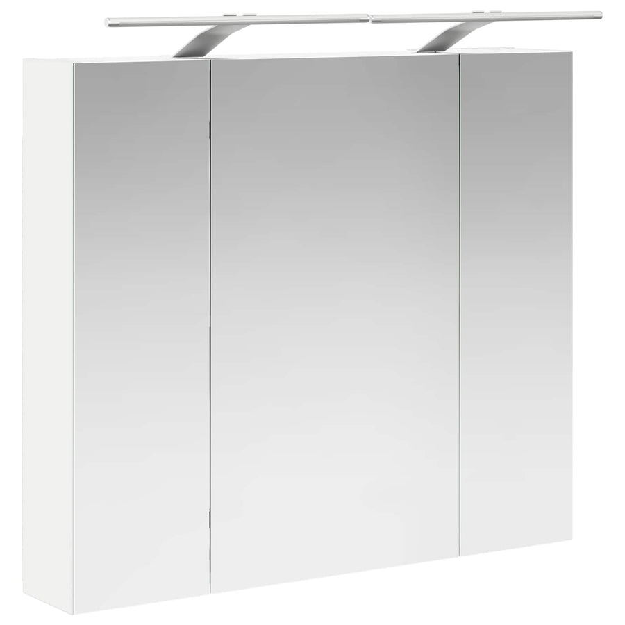 Badkamer spiegelkast Wit 80 x 14.5 x 70 cm Bewerkt hout
